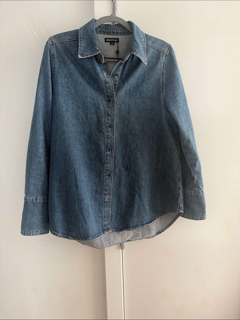 Whistles Medium Blue Denim Button-Down Shirt